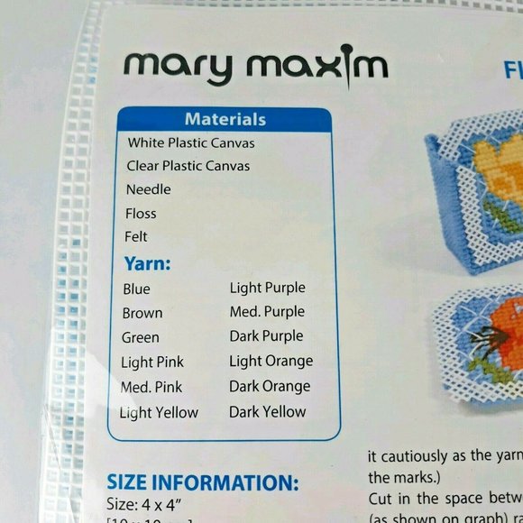 Mary Maxim Floral Coasters Cross Stitch Set Kit - Picture 4 of 6
